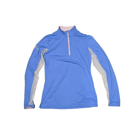 Kastel Charlotte Ladies 1/4 Zip Top Denmark Light Blue/White S A003355 - Picture 2 of 14